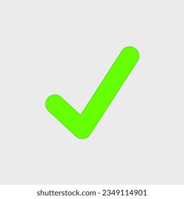 Emoticon icon of a tick mark, isolated on a white background. Verify this icon for a modern, straightforward, vector website or mobile app UI. a vector-based image