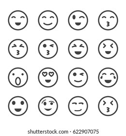 emoticon icon vector set