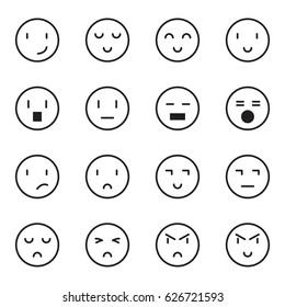 emoticon icon vector set