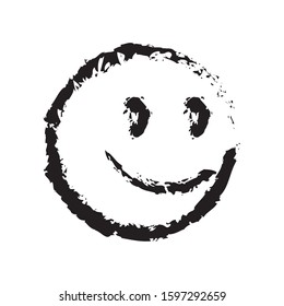 Vintage Hand Drawn Crayon Smiley Face Stock Vector (Royalty Free ...