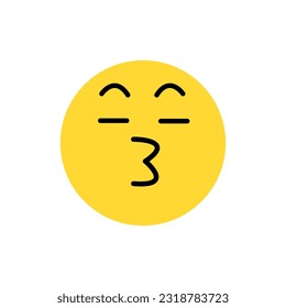 Emoticon icon of Whistling, Vector and Illustration.