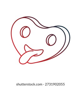 Ícone de emoticon com ilustração de estoque de vetor de fundo branco
