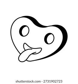 Ícone de emoticon com ilustração de estoque de vetor de fundo branco