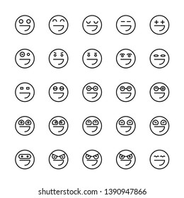 emoticon icons line circle shape