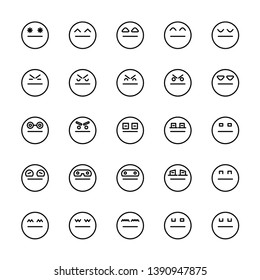 emoticon icons line circle shape