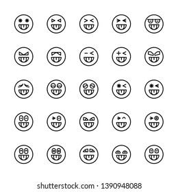 emoticon icons line circle shape