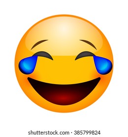 Emoticon illustration. Emoticon laugh