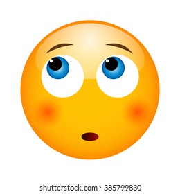 Emoticon illustration. Emoticon thinking
