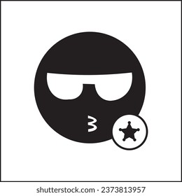 emoticon illustration vector design with glasses and star badge and black and white colors. Suitable for logos, icons, posters, t-shirt designs, concepts, websites, advertisements, stickers.