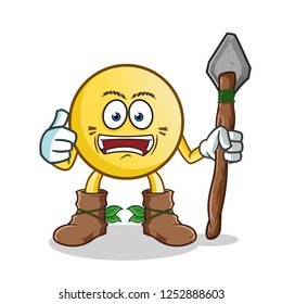 emoticon  junggle man mascot vector cartoon illustration