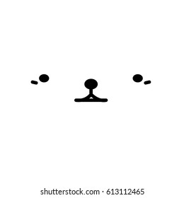 emoticon kawaii bear face. doodle vector illustration.