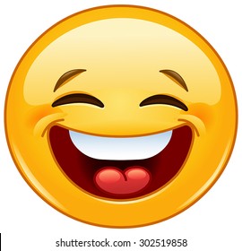 Emoticon laughing with closed eyes