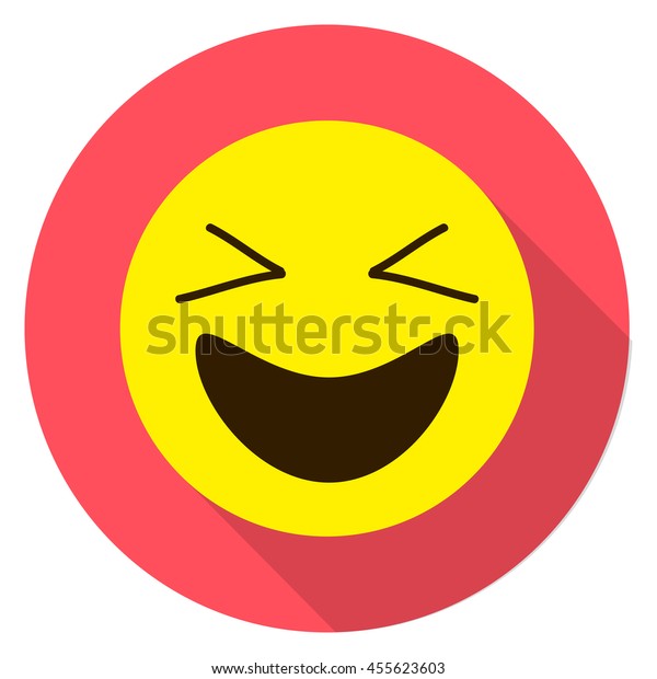 Emoticon laughing face. Laughing emoji. Isolated vector illustration on