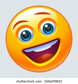 Emoticon laughing out loud. LOL vector sign.  