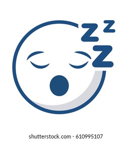 emoticon lazy face icon over white background. vector illustration
