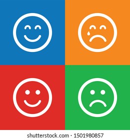 Emoticon line icon symbol vector
