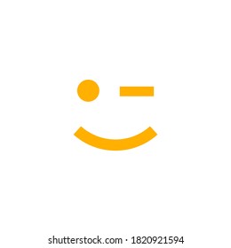emoticon logo of a face and one eye blinking