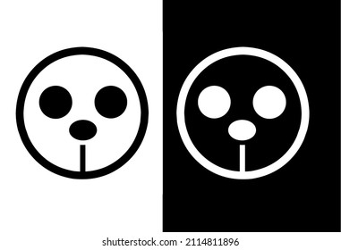 Emoticon logo with white and black background