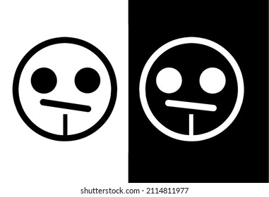 Logo del emoticono con fondo blanco y negro