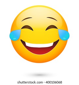 Emoticon Loud Smile Isolated Vector Illustration Stock Vector (Royalty ...