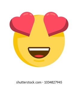 Emoticon in love. Cute smiley vector. Editable emoji illustration