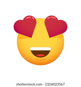 Emoticon in love. Cute smiley vector. Editable emoji illustration