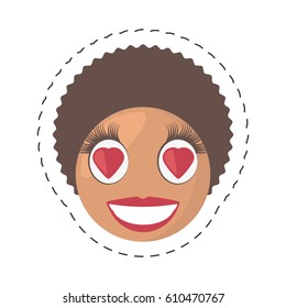 emoticon love female comic image vector illustration eps 10