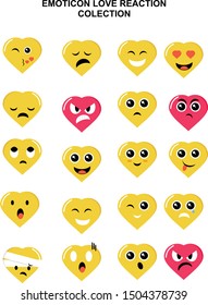 Emoticon love reaction vector.vector illustration love set of emoticons