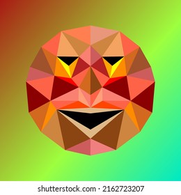 Emoticon with low poly art. Vector illustration. 