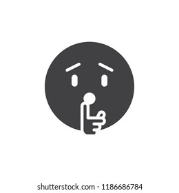 Emoticon making silence vector icon. filled flat sign for mobile concept and web design. Stop talking emoji simple solid icon. Symbol, logo illustration. Pixel perfect vector graphics