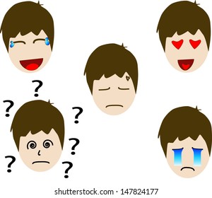 Emoticon man set.