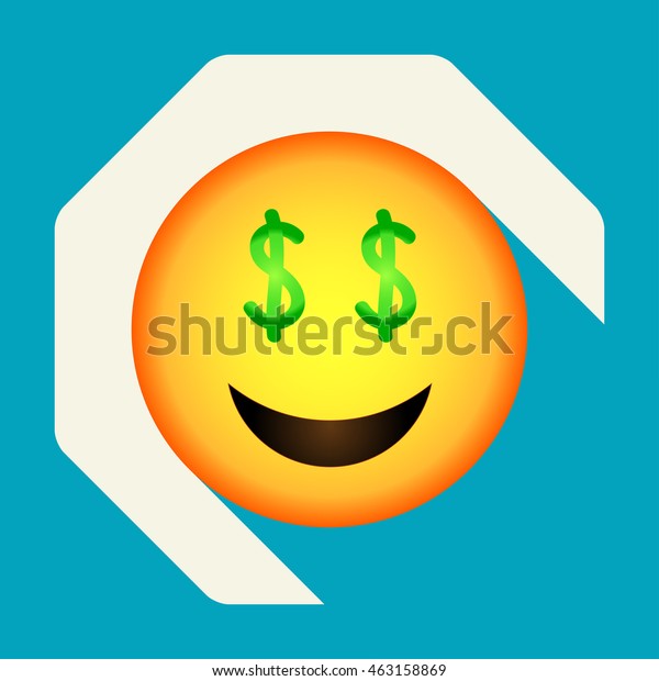 Emoticon Money Face Money Emoji Isolated Stock Vector - 