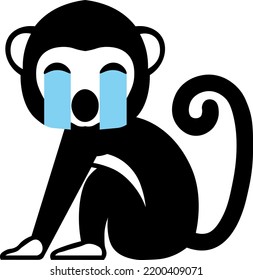 emoticon monkey icon. cartoon emoticon. vector emoticon monkey