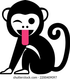 emoticon monkey icon. cartoon emoticon. vector emoticon monkey