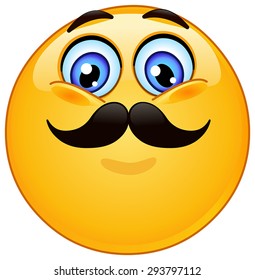 Emoticon with mustache