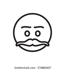 emoticon with mustache icon illustration isolated vector sign symbol