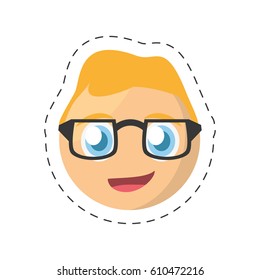 emoticon nerd comic image vector illustration eps 10