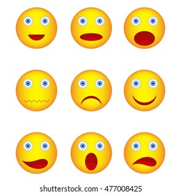 emoticon nine expressions. emotion. icons