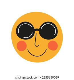Emoticon on white background vector illustration. Emoji with kiss. Popular chat elements. Trending emoticon.	