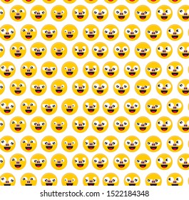 Emoticon Pattern vector vol.5, Emoji flat design expression face illustration background.