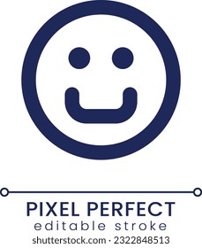 Emoticon pixel perfect linear ui icon. Social media interaction. Visual feedback. GUI, UX design. Outline isolated user interface element for app and web. Editable stroke. Poppins font used