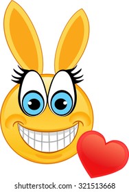  Emoticon rabbit in love