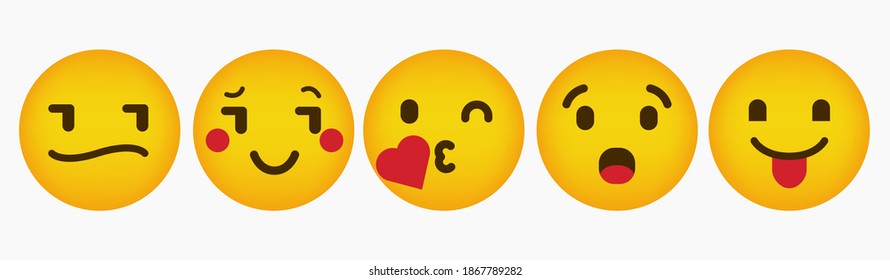 Colección de diseño plano de reacción emoticono