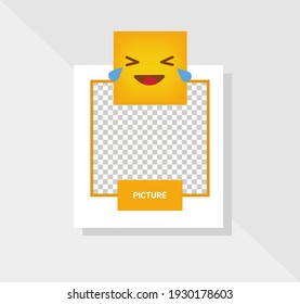 Emoticon Reaction Laugh Greeting Card Vector