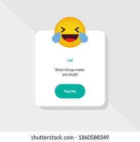 Emoticon Reaction Lol, Greeting Card - Vector