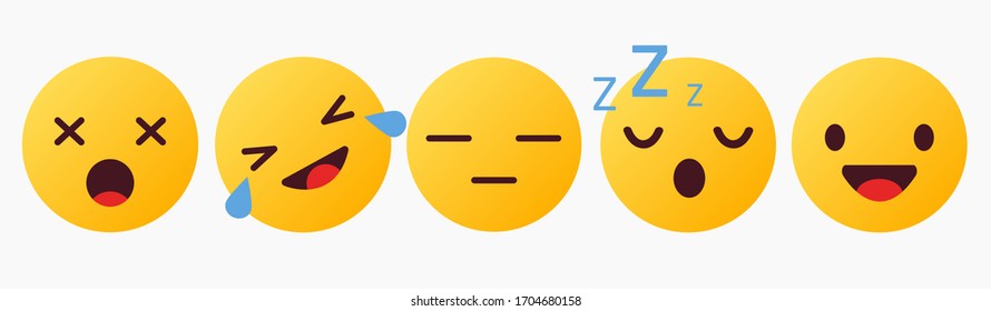 Emoticon Reaction, Lol, Joy, Sleep, No Talk  - Vector