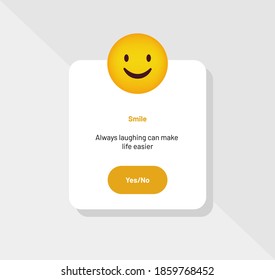 Emoticon Reaction, Smile Greeting Card - Vector
