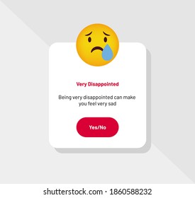 Emoticon Reaction Very Disappointed, Greeting Card - Vector