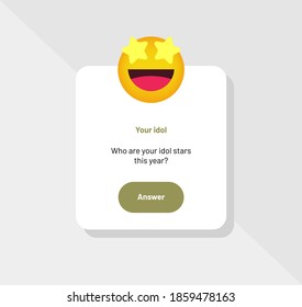 Emoticon Reaction, Your Idol Greeting Card - Vector
