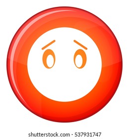 Emoticon in red circle isolated on white background vector illustration